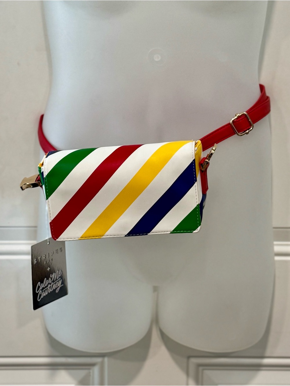🌈 RARE FIND: HBC Stripes x Color Me Courtney Belt Bag 🌈